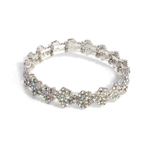 Paparazzi Jewelry Accessories - FLOWER Hungry - White Bracelet - NEW!! - Picture 4 of 4